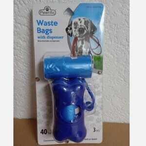 Dog Waste Bags w/Dispenser 2 Rolls of 20 Bags - 40 Bags ~ Clip on Collar